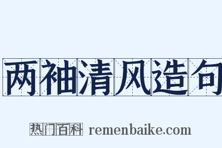 两袖清风造句是什么意思的图片